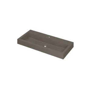 INK Momento Central Washbasin - 1 sink - 1 tap hole - 100x45x9 cm - Quartz concrete