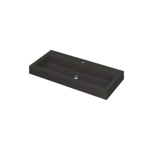 INK Momento Central Washbasin - 1 sink - 1 tap hole - 100x45x9 cm - Quartz black