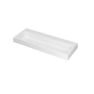 INK Momento Washbasin Central - 1 sink - 1 tap hole - 120x45x9 cm - Polystone matt white