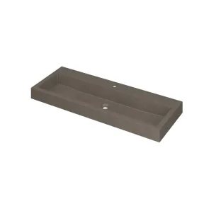 INK Momento Central Washbasin - 1 sink - 1 tap hole - 120x45x9 cm - Quartz concrete