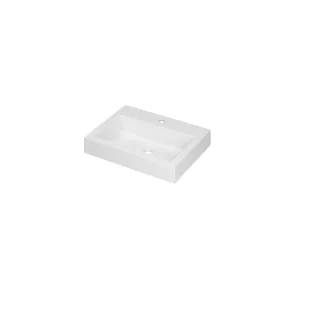 INK Momento Central Washbasin - 1 sink - 1 tap hole - 60x45x9 cm - Polystone matt white