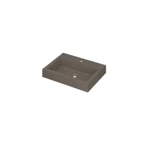 INK Momento Central Washbasin - 1 sink - 1 tap hole - 60x45x9 cm - Quartz concrete