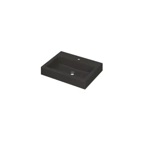 INK Momento Central Washbasin - 1 sink - 1 tap hole - 60x45x9 cm - Quartz black