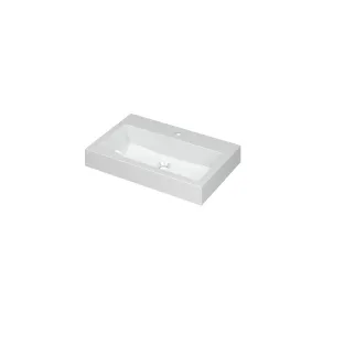 INK Momento Central Washbasin - 1 sink - 1 tap hole - 70x45x9 cm - Polystone gloss white