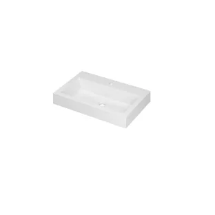 INK Momento Central Washbasin - 1 sink - 1 tap hole - 70x45x9 cm - Polystone matt white