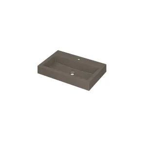 INK Momento Central Washbasin - 1 sink - 1 tap hole - 70x45x9 cm - Quartz concrete