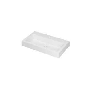 INK Momento Central Washbasin - 1 sink - 1 tap hole - 80x45x9 cm - Polystone matt white