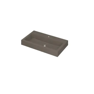 INK Momento Central Washbasin - 1 sink - 1 tap hole - 80x45x9 cm - Quartz concrete