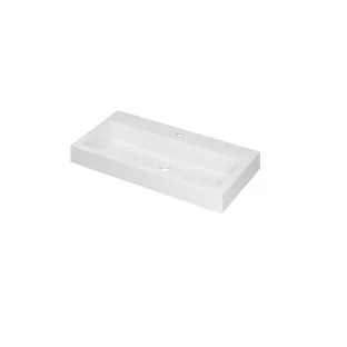 INK Momento Washbasin Central - 1 sink - 1 tap hole - 90x45x9 cm - Polystone matt white