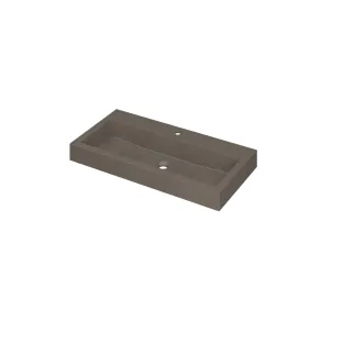 INK Momento Central Washbasin - 1 sink - 1 tap hole - 90x45x9 cm - Quartz concrete