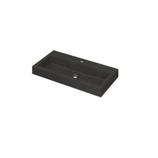 INK Momento Central Washbasin - 1 sink - 1 tap hole - 90x45x9 cm - Quartz black