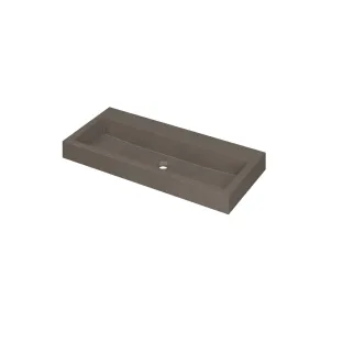 INK Momento Central Washbasin - 1 sink - without tap holes - 100x45x9 cm - Quartz concrete