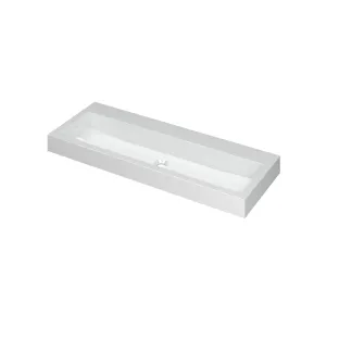 INK Momento Central Washbasin - 1 sink - without tap holes - 120x45x9 cm - Polystone gloss white