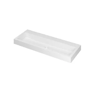 INK Momento Central Washbasin - 1 sink - without tap holes - 120x45x9 cm - Polystone matt white