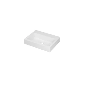 INK Momento Central Washbasin - 1 sink - without tap holes - 60x45x9 cm - Polystone matt white