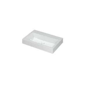 INK Momento Central Washbasin - 1 sink - without tap holes - 70x45x9 cm - Polystone gloss white