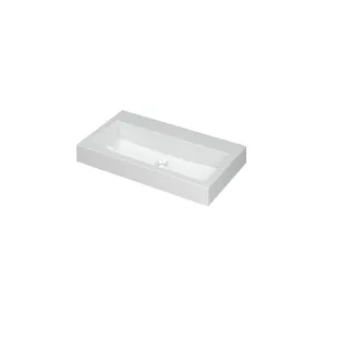 INK Momento Central Washbasin - 1 sink - without tap holes - 80x45x9 cm - Polystone gloss white