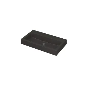 INK Momento Central Washbasin - 1 sink - without tap holes - 80x45x9 cm - Quartz black