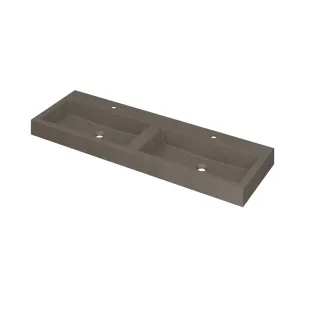 INK Momento Washbasin - 2 sinks - 2 tap holes - 140x45x9 cm - Quartz concrete