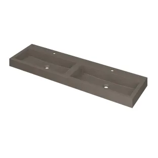 INK Momento Washbasin - 2 sinks - 2 tap holes - 160x45x9 cm - Quartz concrete