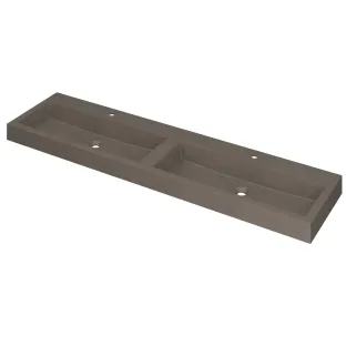 INK Momento Washbasin - 2 sinks - 2 tap holes - 180x45x9 cm - Quartz concrete