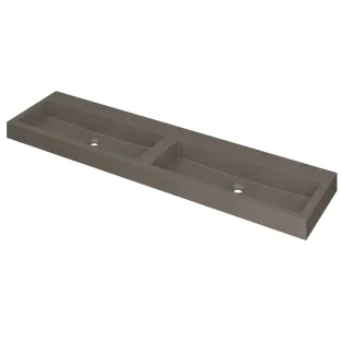 INK Momento Washbasin - 2 sinks - without tap holes - 180x45x9 cm - Quartz concrete