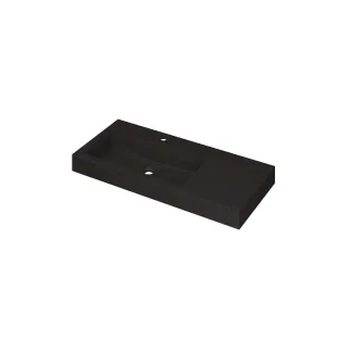 INK Momento Washbasin Left - 1 sink - 1 tap hole - 100x45x9 cm - Quartz black