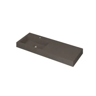 INK Momento Washbasin Left - 1 sink - 1 tap hole - 120x45x9 cm - Quartz concrete