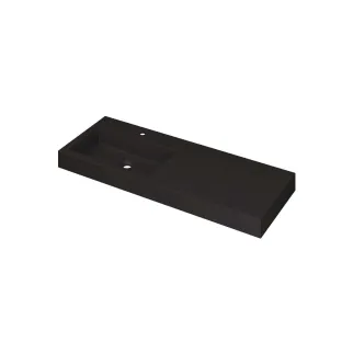 INK Momento Washbasin Left - 1 sink - 1 tap hole - 120x45x9 cm - Quartz black