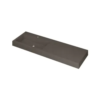 INK Momento Washbasin Left - 1 sink - 1 tap hole - 140x45x9 cm - Quartz concrete