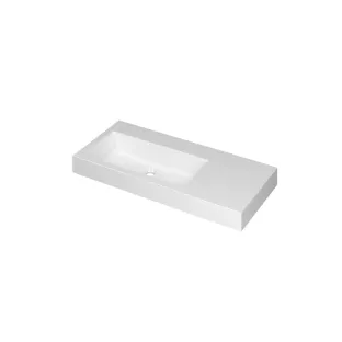 INK Momento Washbasin Left - 1 sink - without tap holes - 100x45x9 cm - Polystone gloss white