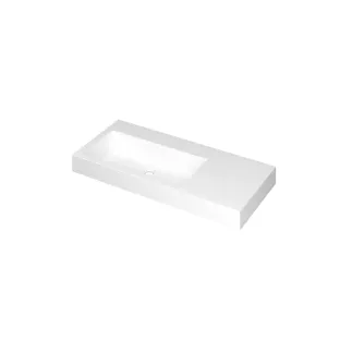 INK Momento Washbasin Left - 1 sink - without tap holes - 100x45x9 cm - Polystone matt white