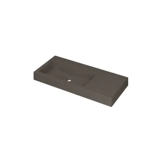 INK Momento Washbasin Left - 1 sink - without tap holes - 100x45x9 cm - Quartz concrete