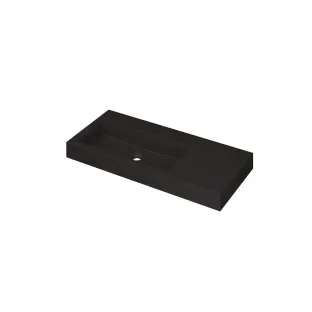 INK Momento Washbasin Left - 1 sink - without tap holes - 100x45x9 cm - Quartz black