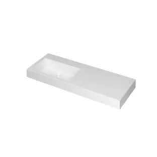 INK Momento Washbasin Left - 1 sink - without tap holes - 120x45x9 cm - Polystone gloss white