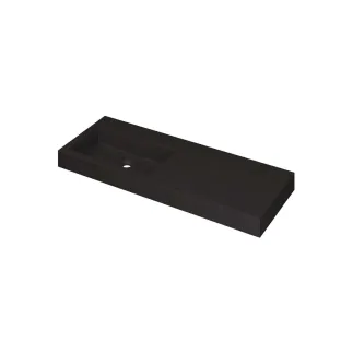 INK Momento Washbasin Left - 1 sink - without tap holes - 120x45x9 cm - Quartz black