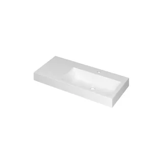 INK Momento Washbasin Right - 1 sink - 1 tap hole - 100x45x9 cm - Polystone with white