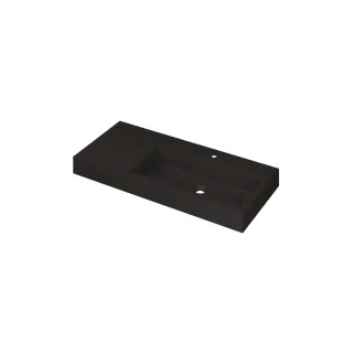 INK Momento Washbasin Right - 1 sink - 1 tap hole - 100x45x9 cm - Quartz black