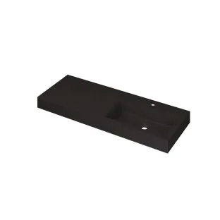 INK Momento Washbasin Right - 1 sink - 1 tap hole - 120x45x9 cm - Quartz black