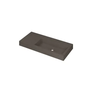 INK Momento Washbasin Right - 1 sink - without tap holes - 100x45x9 cm - Quartz concrete