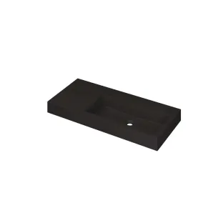 INK Momento Washbasin Right - 1 sink - without tap holes - 100x45x9 cm - Quartz black