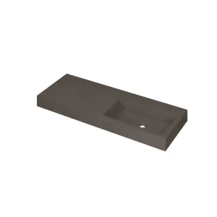 INK Momento Washbasin Right - 1 sink - without tap holes - 120x45x9 cm - Quartz concrete