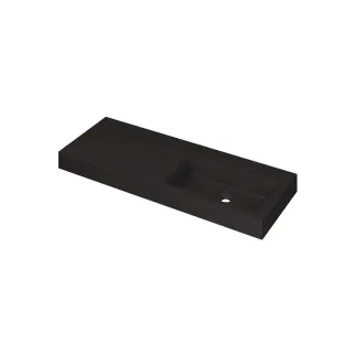 INK Momento Washbasin Right - 1 sink - without tap holes - 120x45x9 cm - Quartz black