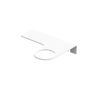 INK Mono S steel mini shelf - left - without tap hole - Matt white