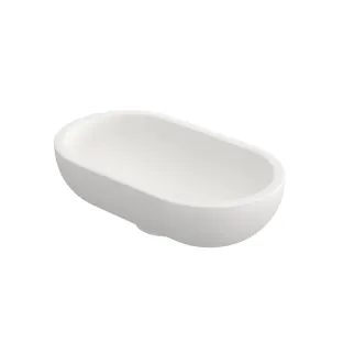 INK One countertop washbasin - oval - 33x19x10 cm - Polystone Matt white