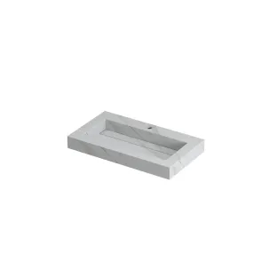 INK Pitch Washbasin central - 1 sink - 1 tap hole - 80x45x9 cm - Ceramic calacatta matt