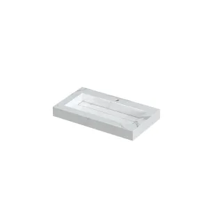 INK Pitch Washbasin central - 1 sink - 1 tap hole - 80x45x9 cm - Ceramic statuario gloss