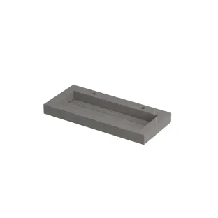 INK Pitch Washbasin central - 1 sink - 2 tap holes - 100x45x9 cm - Ceramic armani grey matt