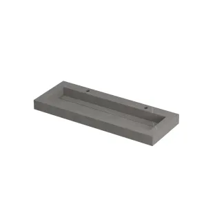 INK Pitch Washbasin central - 1 sink - 2 tap holes - 120x45x9 cm - Ceramic armani grey matt