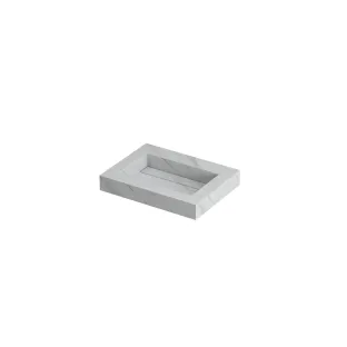 INK Pitch Central washbasin - 1 sink - without tap hole - 60x45x9 cm - Ceramic calacatta matt